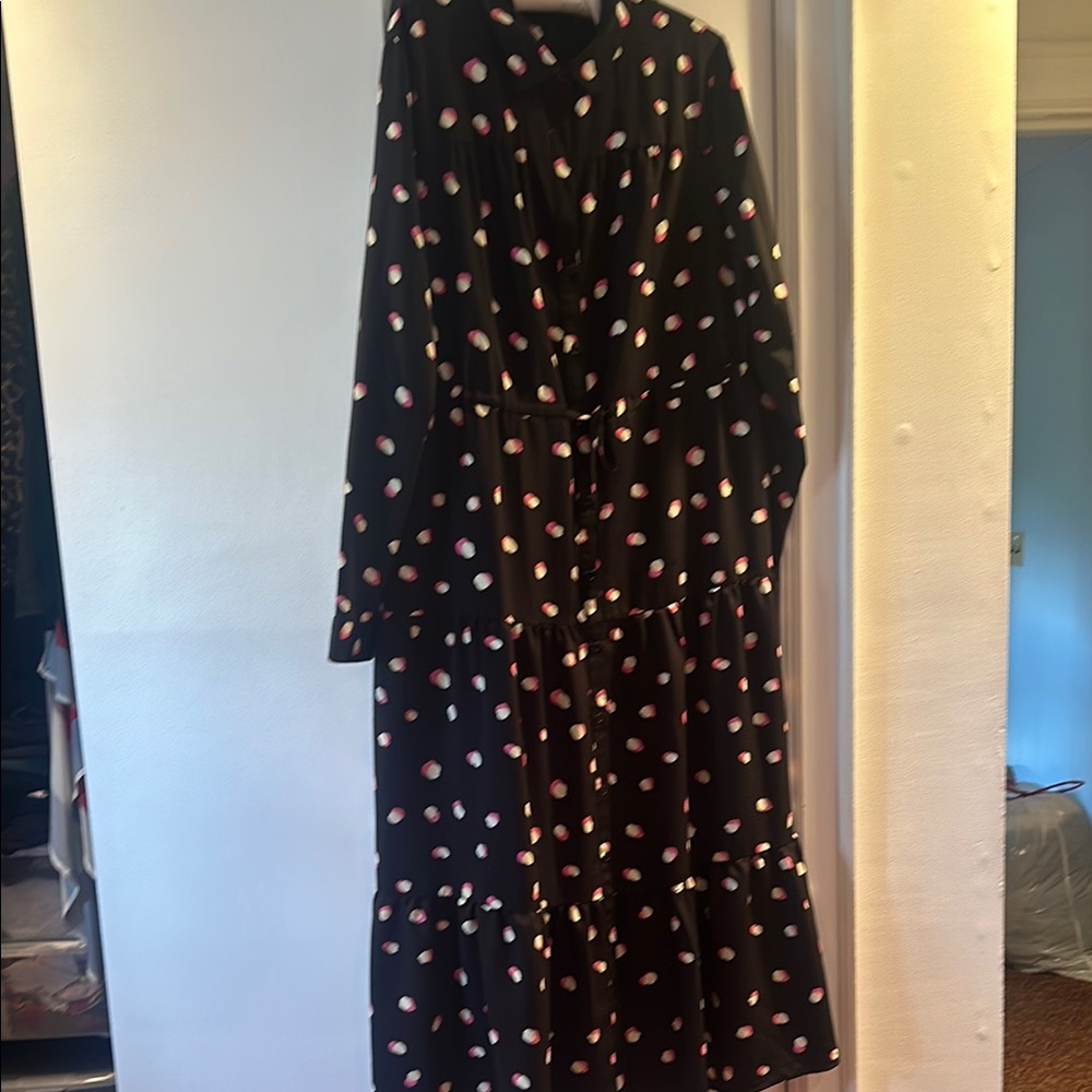 Top shop Polka Dot Black Dress sz14